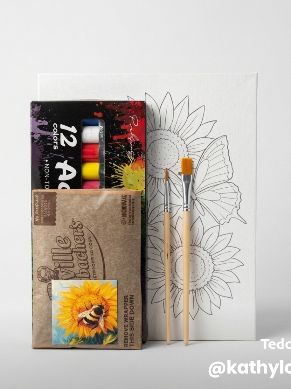 Sunflower Paint Kit with Yellow and Natural Tones